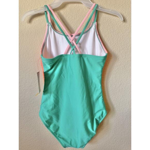Cat & Jack Rainbow Ombre Unicorn Stars Strappy One Piece Swimsuit Size L 10/12 - Picture 4 of 5